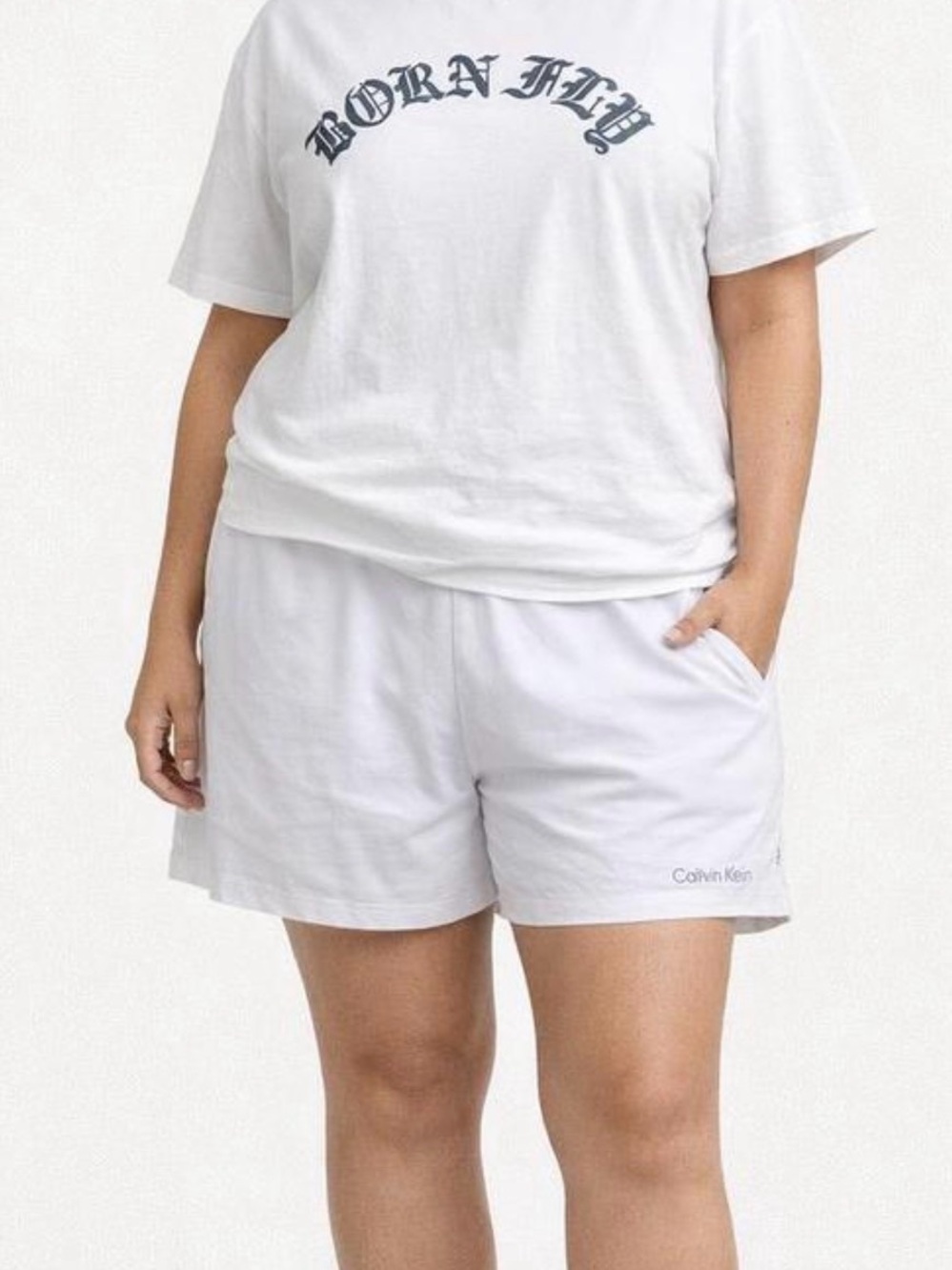 Calvin Klein White Logo Swim Shorts